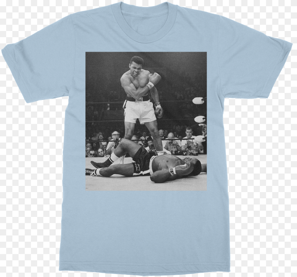 Muhammad Ali Knocks Out Sonny Liston Classic Adult Ali Bomaye, Clothing, T-shirt, Male, Man Free Png