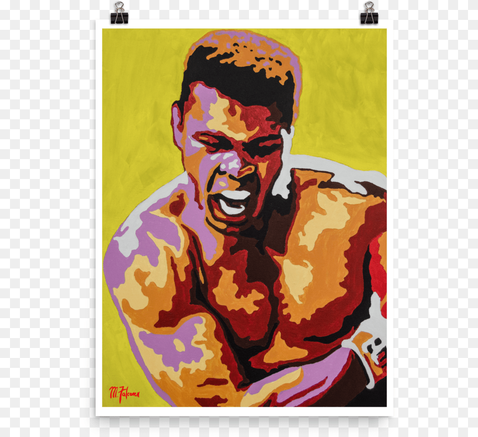 Muhammad Ali Mockup Illustration, Art, Painting, Adult, Person Png Image