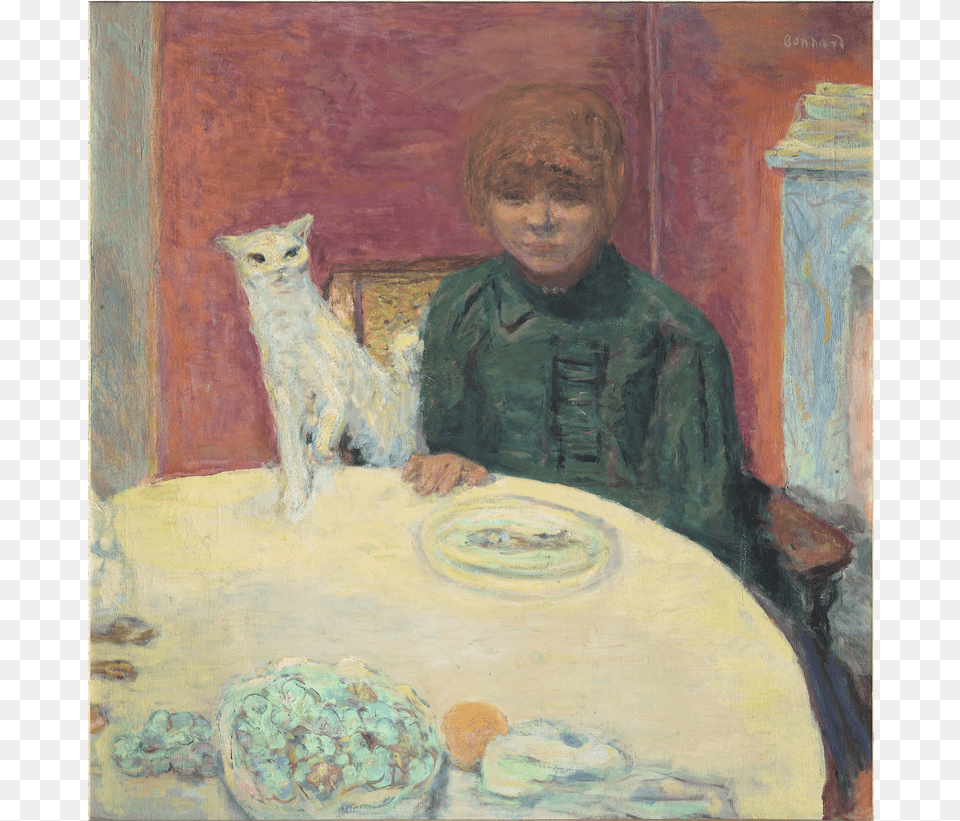 Mujer Con Gato Pierre Bonnard Woman With A Cat, Art, Painting, Person, Boy Free Png Download