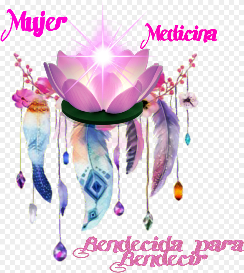Mujer Medicina El Espritu Mgico De Flor De Loto Flowers And Feathers, Purple, Accessories, Jewelry, Art Free Transparent Png
