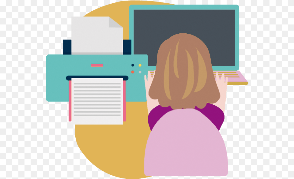 Mujer Trabajando Con La Computadora En Su Escritorio Trabajando En Computadora, Computer Hardware, Electronics, Hardware, Adult Free Png