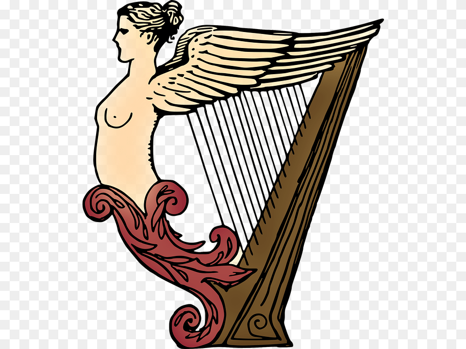 Mujeres Arpa Instrumento Dama Msica Musicales Harp With Girl Clipart, Adult, Female, Musical Instrument, Person Png Image