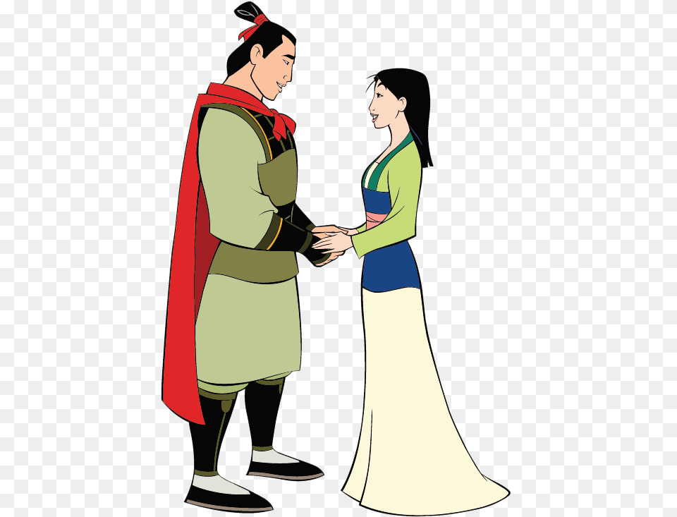 Mulan Amp Shang Together Clipart Mulan And Li Shang, Clothing, Dress, Sleeve, Long Sleeve Png