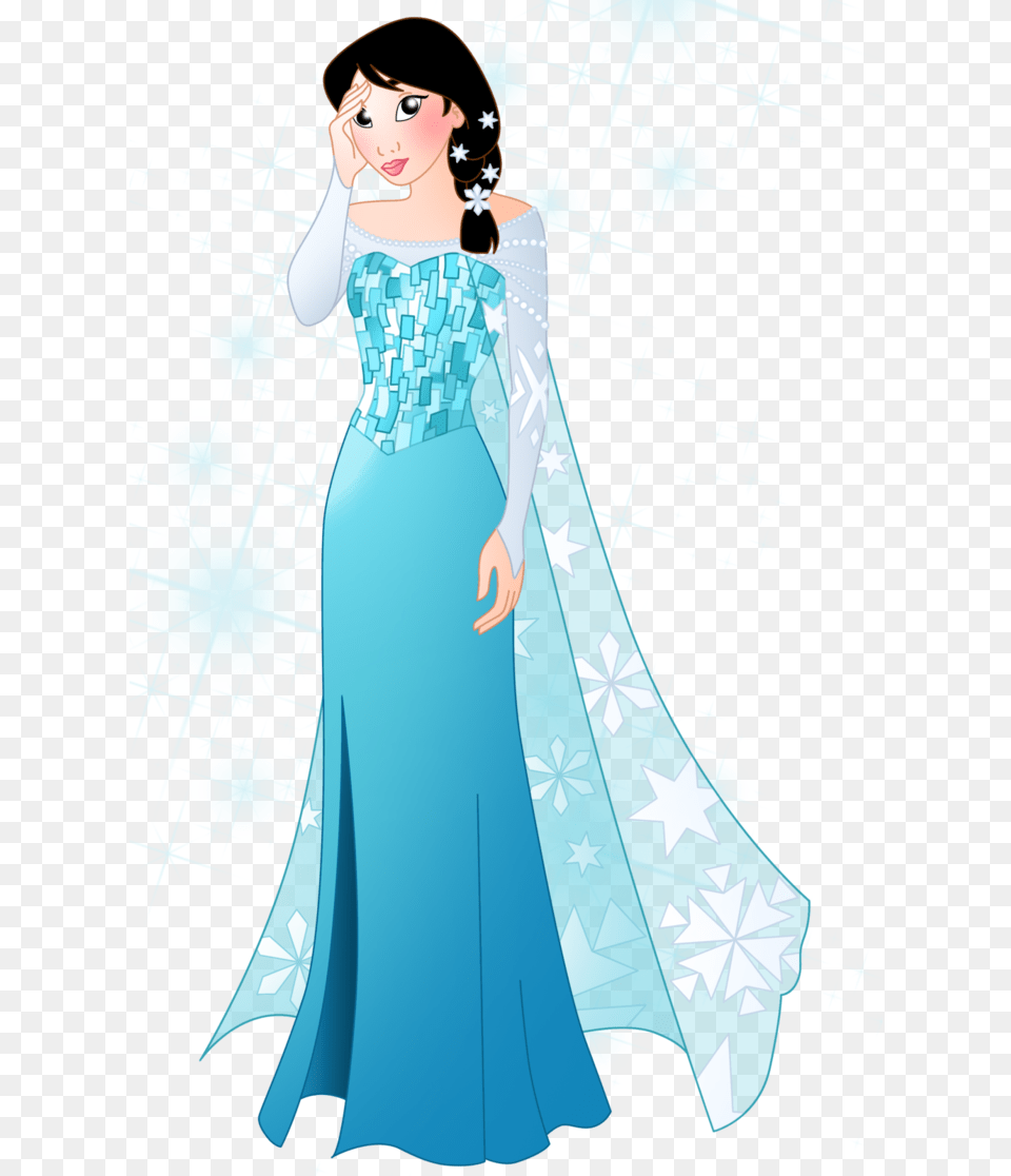 Mulan Blue Dress Illustration, Formal Wear, Clothing, Evening Dress, Fashion Free Transparent Png