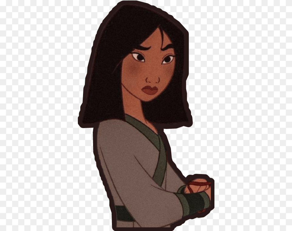 Mulan Disney Princess China Asia Sticker By Lin Aesthetic Profile, Adult, Female, Person, Woman Png Image