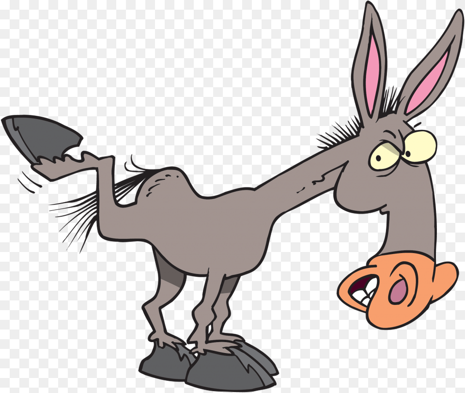 Mule Clip Art Donkey Openclipart Illustration Donkey Kicking Back, Animal, Kangaroo, Mammal, Cartoon Png