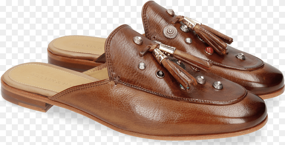 Mules Scarlett 2 Milano Tan Rivets Leather, Clothing, Footwear, Sandal, Shoe Png