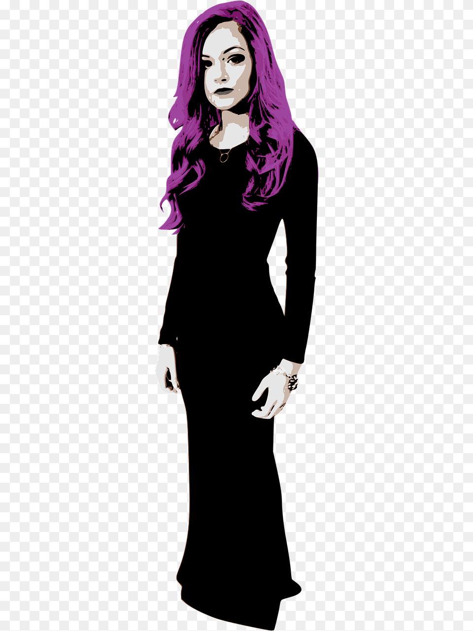 Mulher Gtica Vetor, Adult, Sleeve, Purple, Person Free Transparent Png