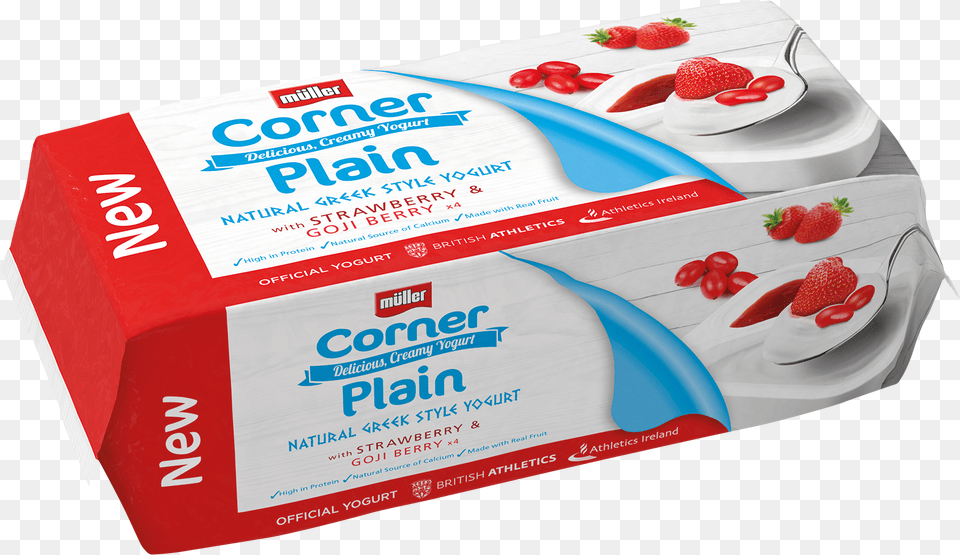 Muller Corner Plain Natural Greek Style, Dessert, Food, Yogurt, Berry Png