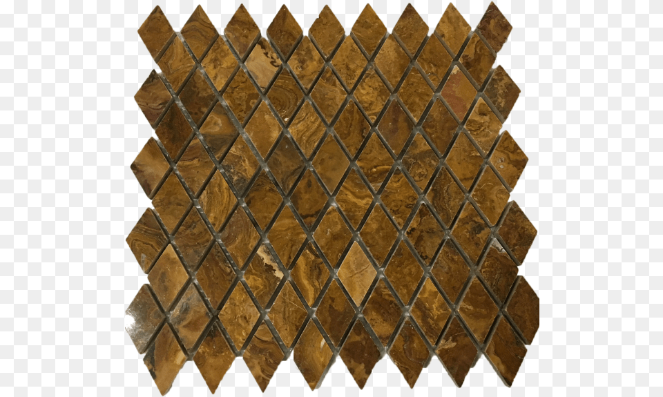 Multi Brown Onyx Diamond Pattern Polished Mesh Mounted Tile, Indoors, Interior Design, Slate, Floor Png