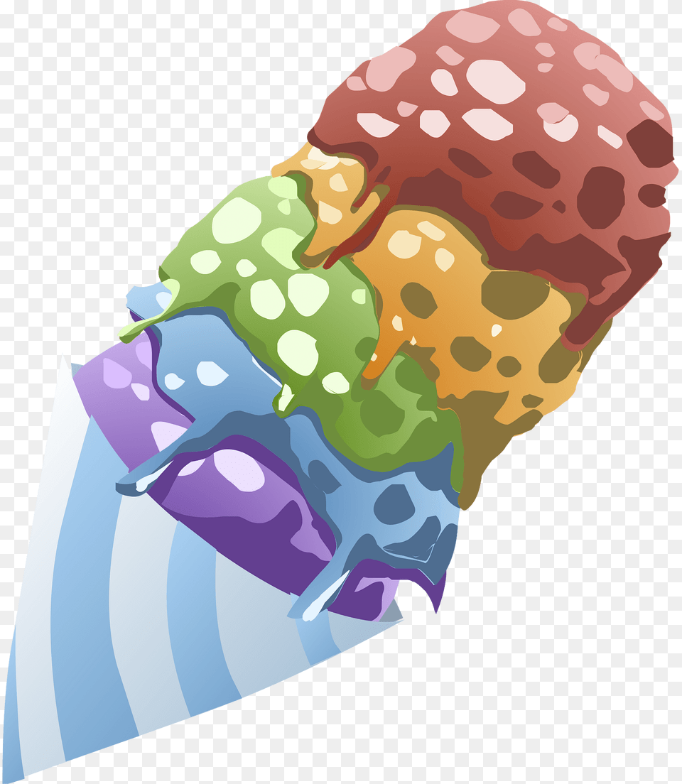 Multi Color Snow Cone Clipart, Food, Clothing, Cream, Dessert Png Image