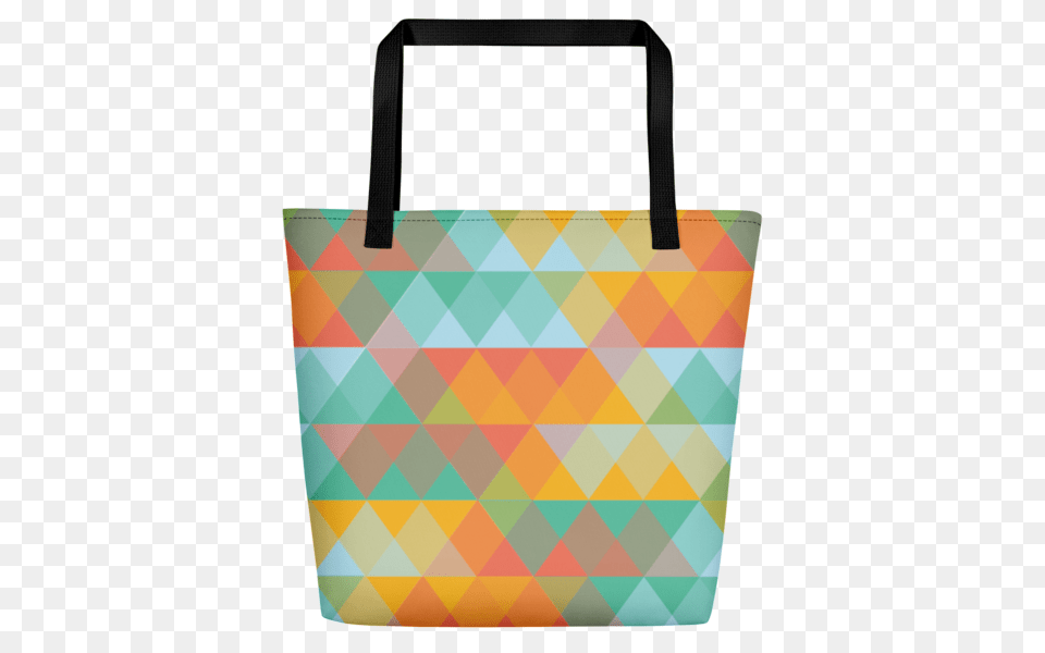 Multi Colored Abstract Triangle Geometric Pattern Beach Bag, Accessories, Handbag, Tote Bag, Purse Png