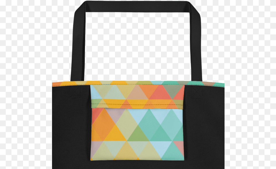 Multi Colored Abstract Triangle Geometric Pattern Beach Tote Bag, Accessories, Purse, Tote Bag, Handbag Free Png Download