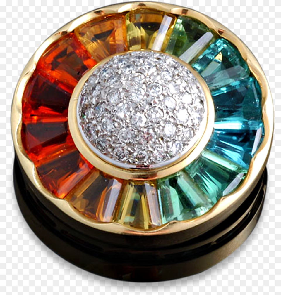 Multi Colored Gemstone Brooch Diamond, Accessories, Jewelry Free Png Download