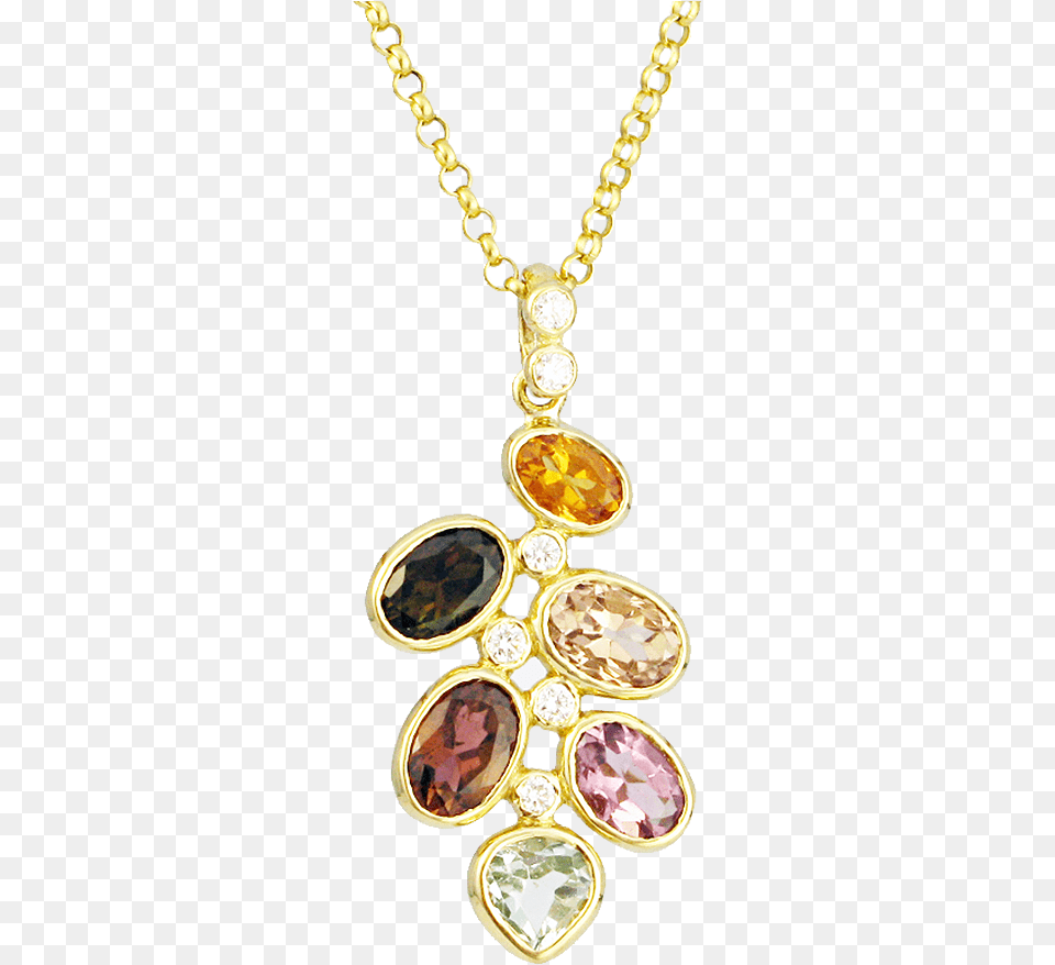 Multi Colored Tourmaline Necklace Kaleidoscope In 18k Locket, Accessories, Jewelry, Pendant, Gemstone Free Png