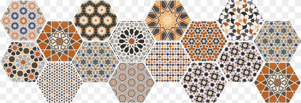 Multi Coloured Bold Hexagon Dcor Tile 285x330mm Deco Realonda Andalusi 33x28, Pattern, Art, Mosaic Free Png Download