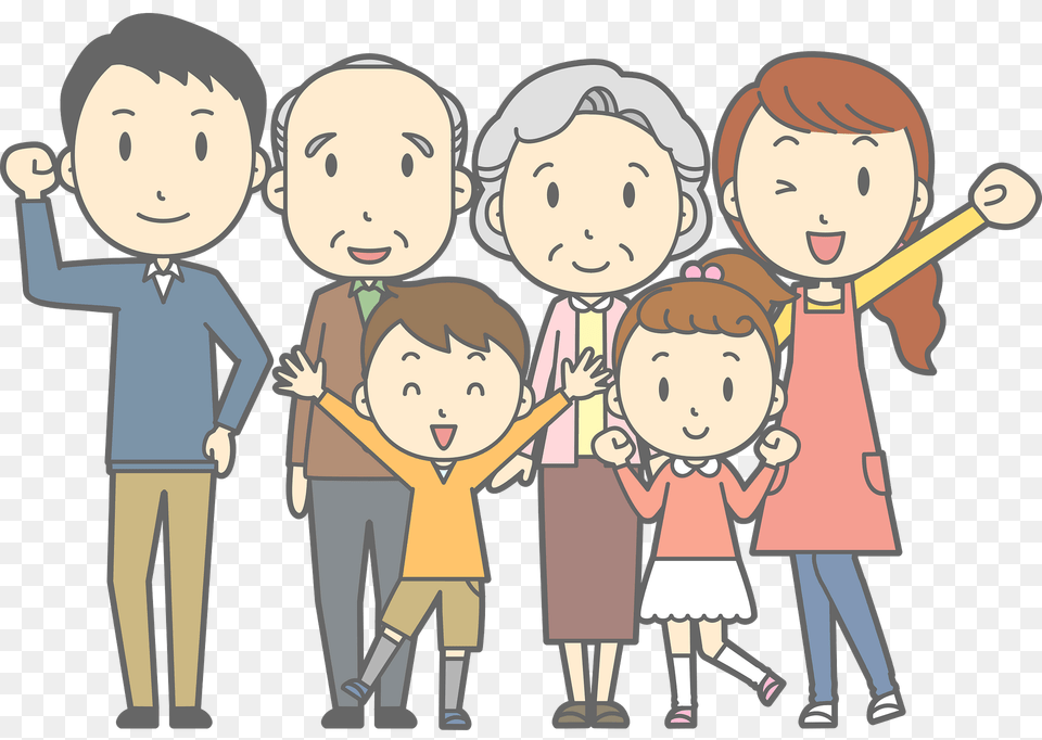 Multi Generational Family Clipart, Book, Comics, People, Person Free Transparent Png