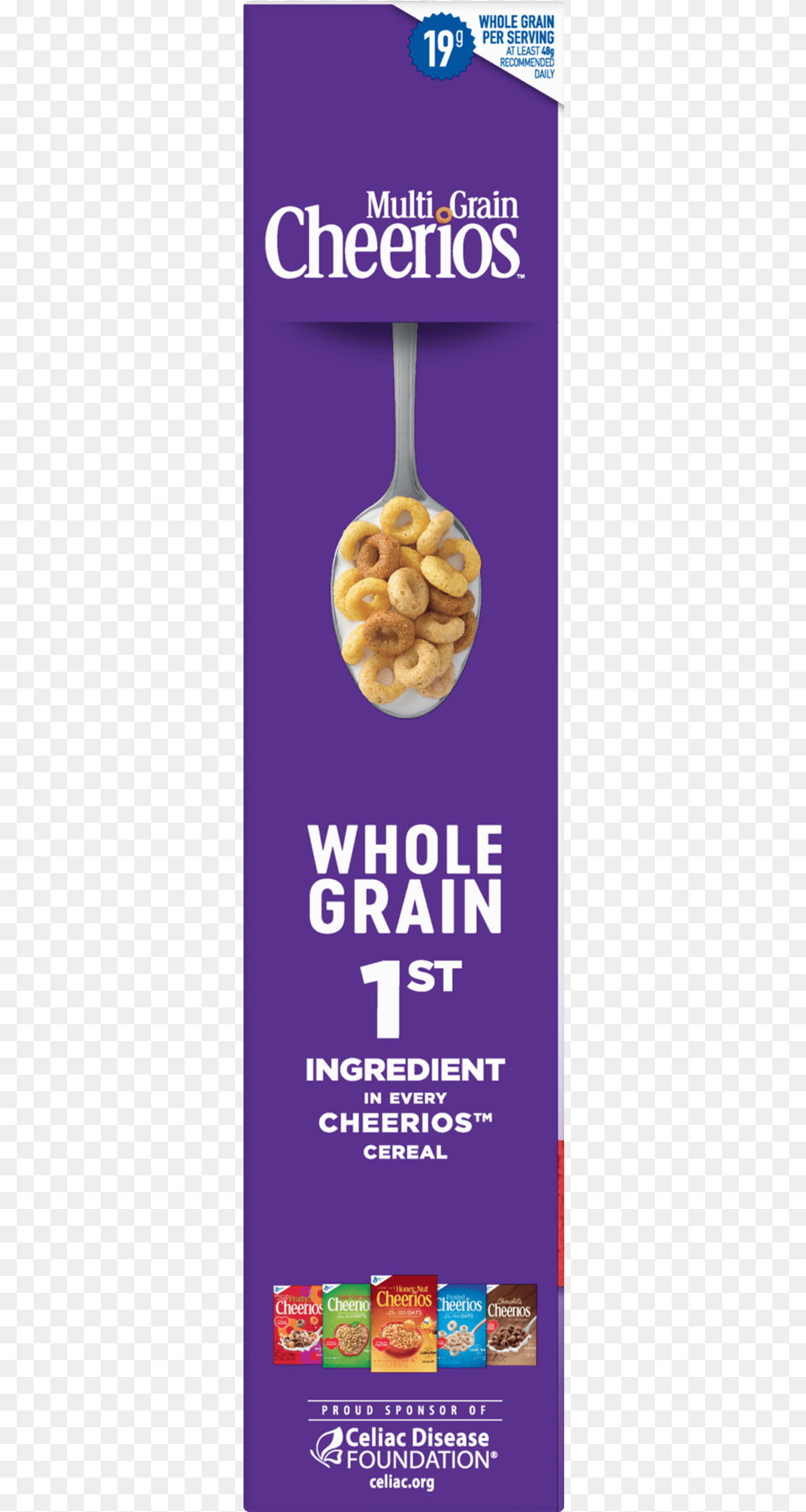 Multi Grain Cheerios Gluten Cereal 18 Oz Clipart Honey Nut Cheerios, Advertisement, Poster, Cutlery, Spoon Free Transparent Png