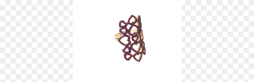 Multi Heart Ring Gold Vermeil With Ruby Red Pave Cz Gold, Accessories, Earring, Jewelry, Cuff Png Image