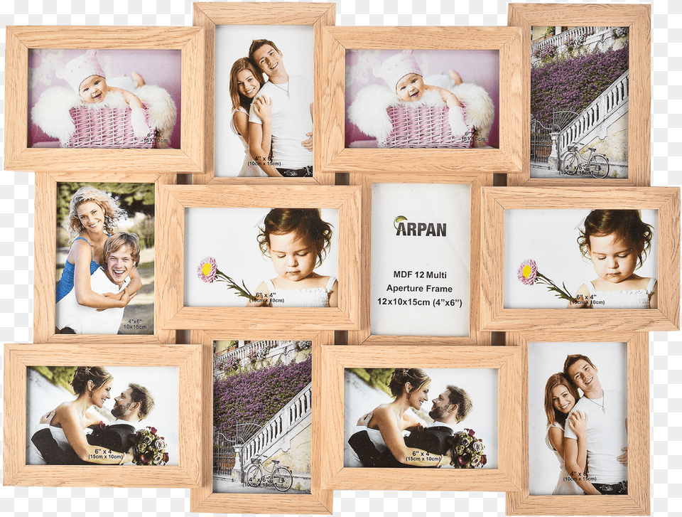 Multi Picture Frames Wooden Wooden Multi Aperture Photo Frame, Art, Collage, Baby, Person Free Png Download
