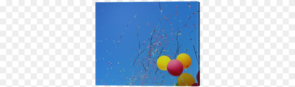 Multicolored Balloons And Confetti Canvas Print Pixers Creative Arts, Balloon, Paper Png Image