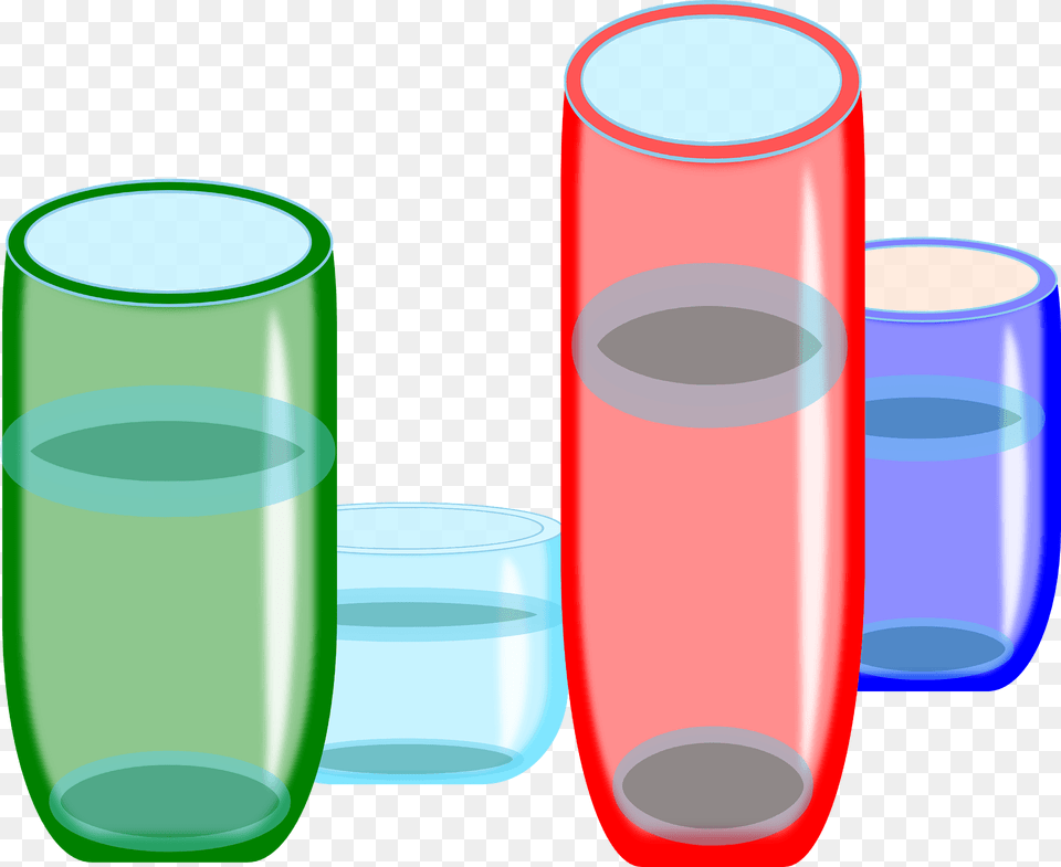 Multicolored Glassware Clipart, Cylinder, Plastic, Jar, Glass Png Image