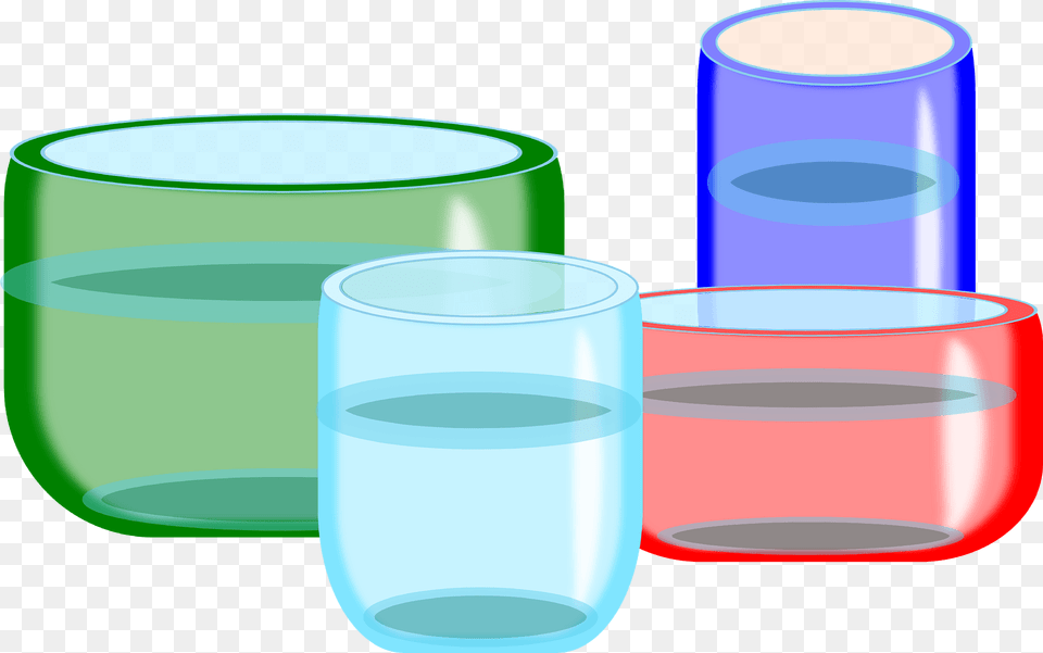 Multicolored Glassware Clipart, Cup, Cylinder, Glass, Plastic Free Png Download
