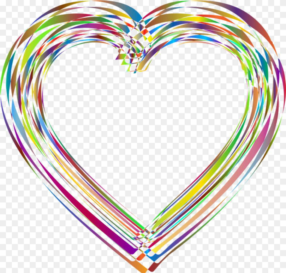 Multicolored Heart Outline Heart, Chandelier, Lamp Free Png
