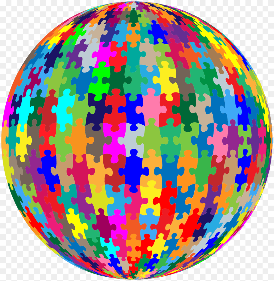 Multicolored Jigsaw Puzzle Pieces Sphere No Strokes Clipart, Pattern Free Png