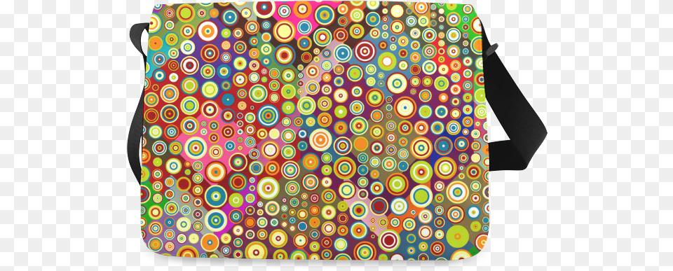 Multicolored Retro Polka Dots Pattern Messenger Bag, Accessories, Handbag, Purse, Backpack Png