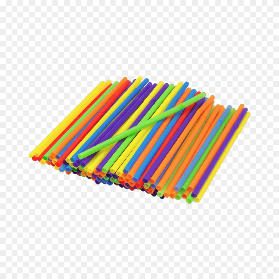 Multicoloured Drinking Straws, Pencil Free Png