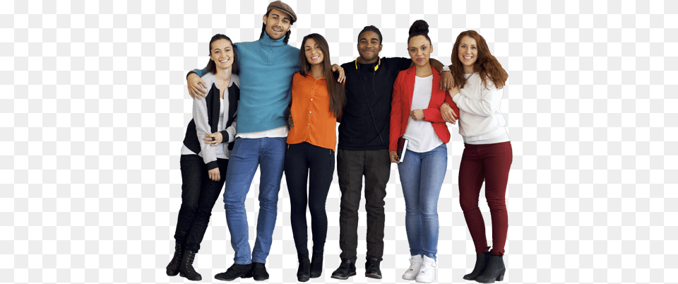 Multiethnic Group Of Happy Young Adults Multiethinic Group, People, Clothing, Pants, Person Free Png Download