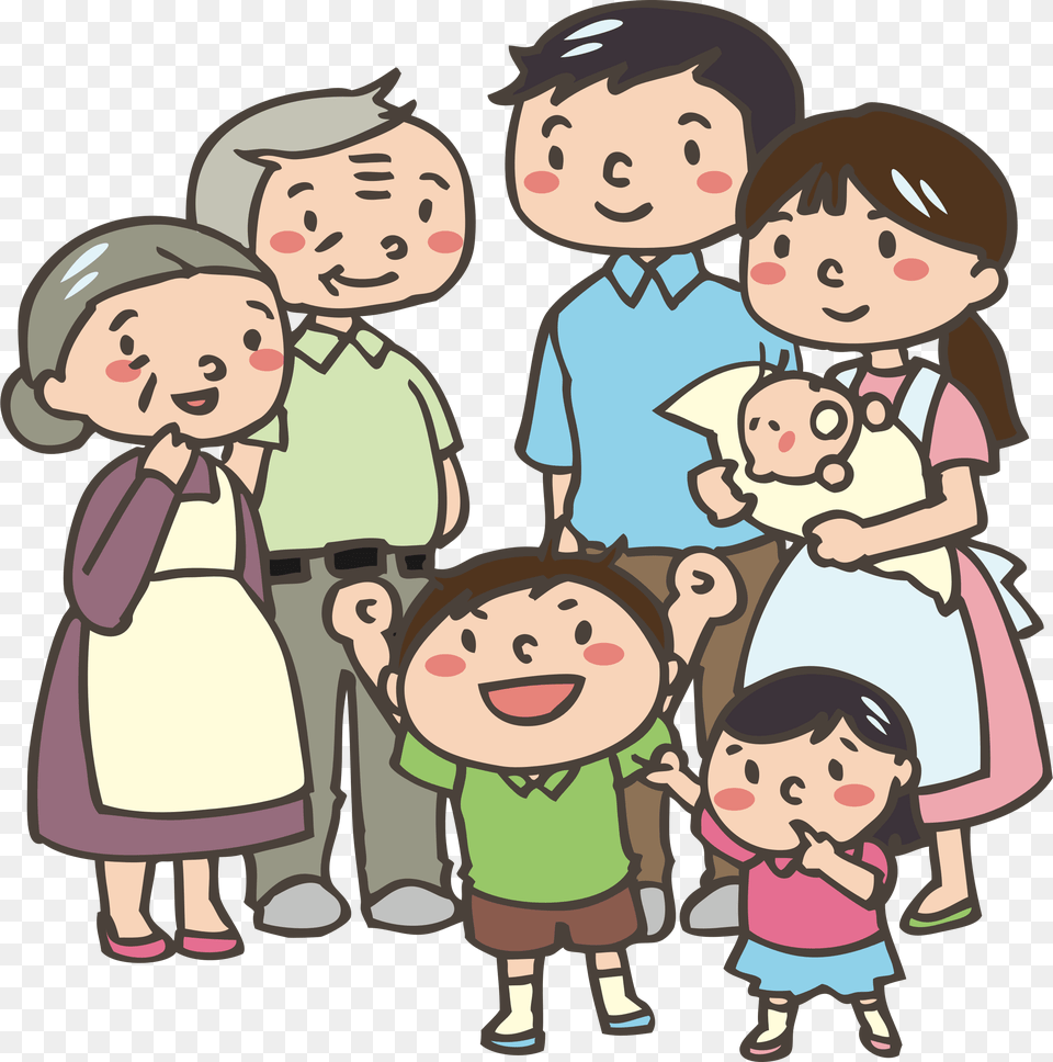 Multigenerational Big Image Multigenerational Family Clipart, Book, Comics, Publication, Baby Free Png