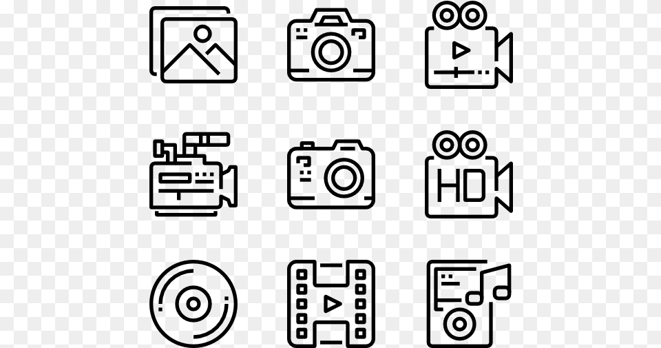 Multimedia And Entertainment Icons Adobe Vector, Gray Free Transparent Png