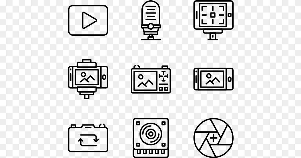 Multimedia White Icons, Gray Png