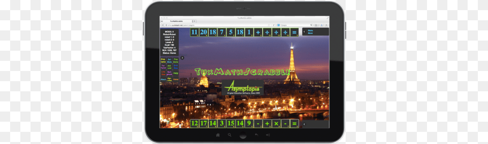 Multiplayer 105 Math 20 Education 8 Kids 6 School 5 Eiffel Tower, Computer, Electronics, Tablet Computer, Screen Free Png Download