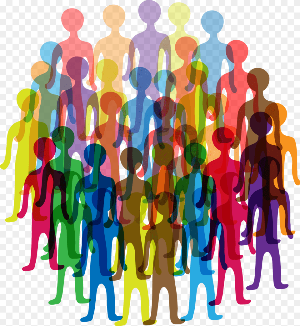Multiple Colorful Crowd Of People Converted, Art, Graphics, Modern Art, Person Png Image