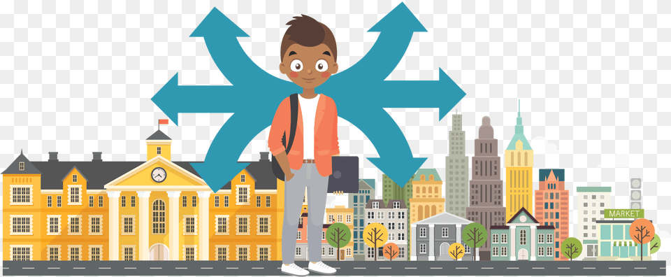 Multiple Pathways To Success, City, Neighborhood, Boy, Child Png