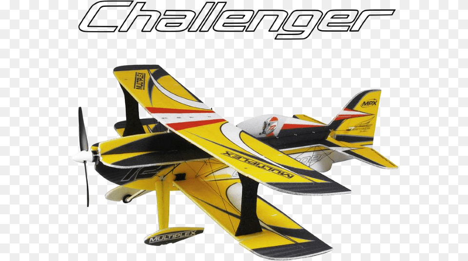 Multiplex Indoor Challenger Biplane Aircraft, Airplane, Transportation, Vehicle Free Png