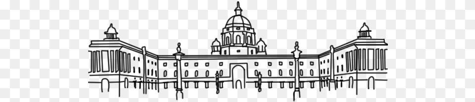 Mumbai Skyline Outline Picture Of Rashtrapati Bhavan, Gray Png