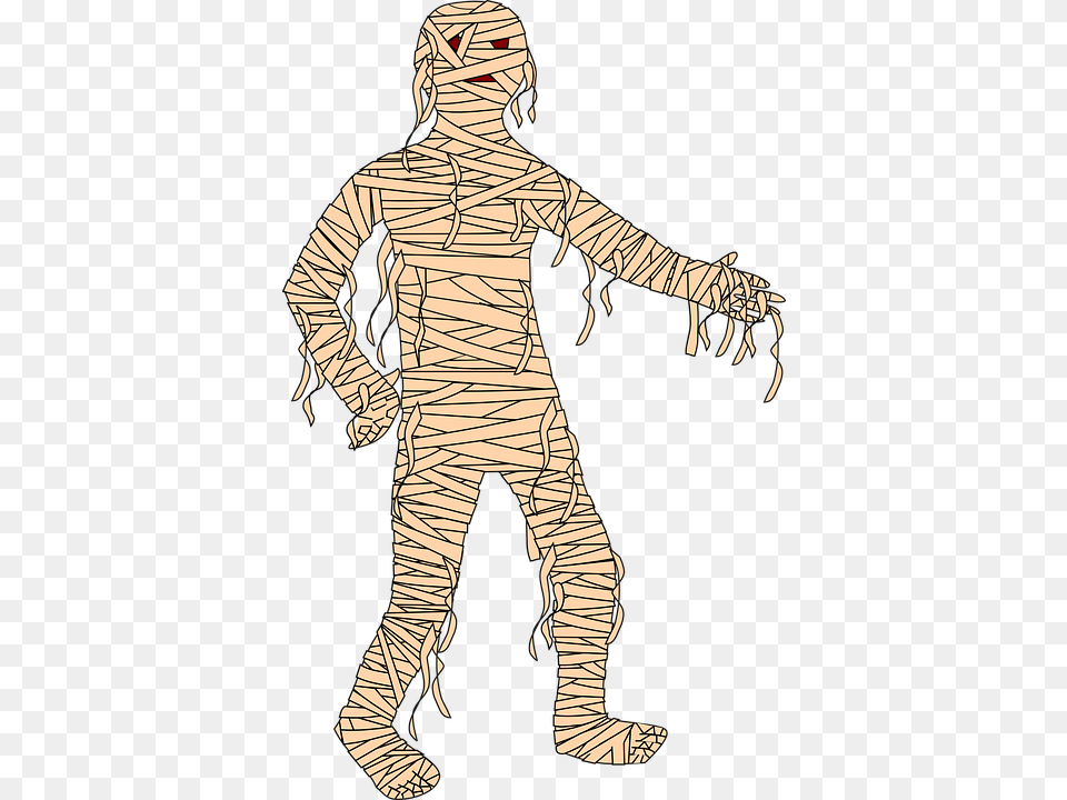 Mummy Cartoon Halloween Character Monster Scary Egyptian Mummy For Kids, Adult, Female, Person, Woman Png Image