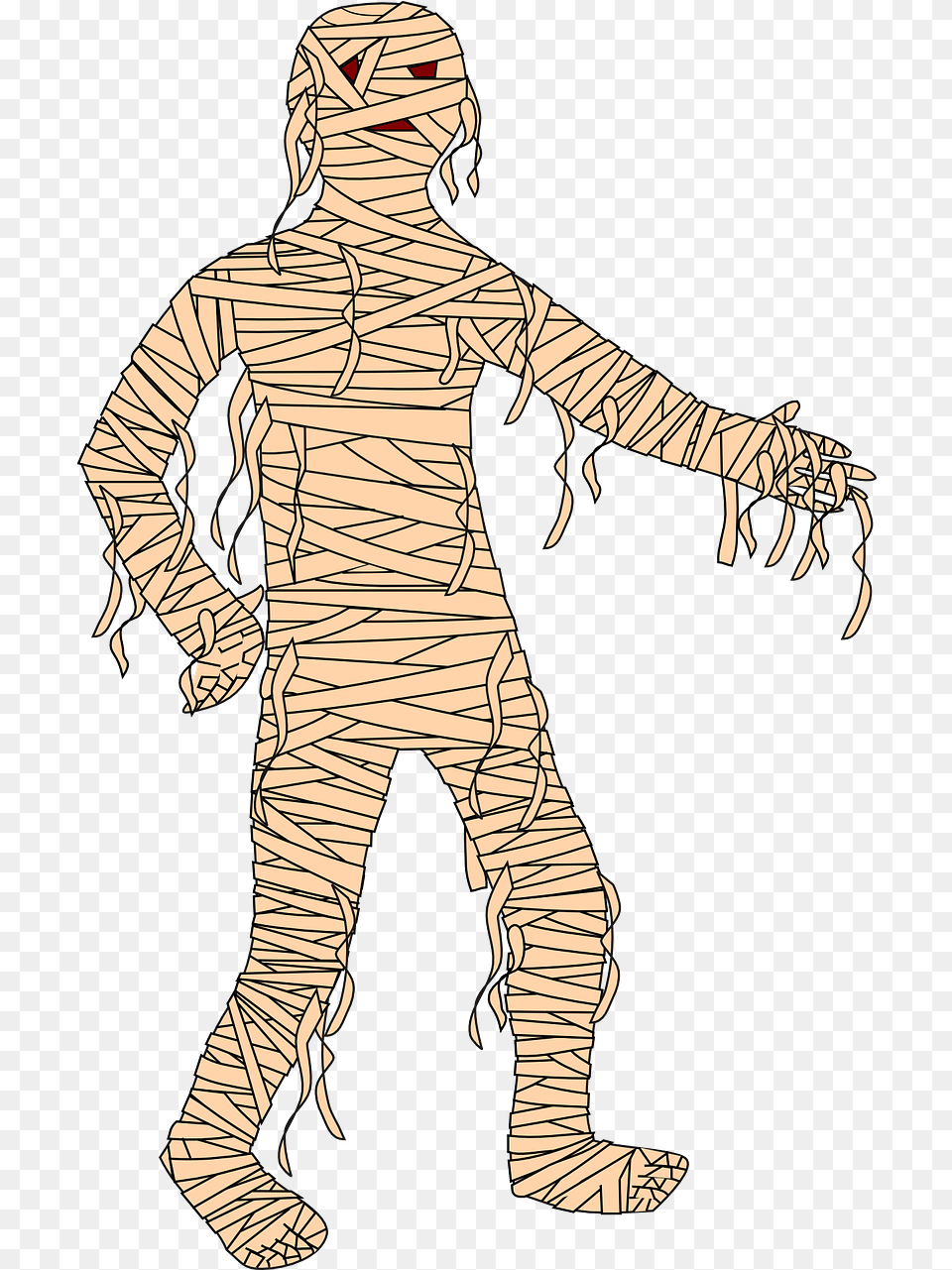 Mummy Cartoon Halloween Free Vector Graphic On Pixabay Egyptian Mummy For Kids, Adult, Male, Man, Person Png