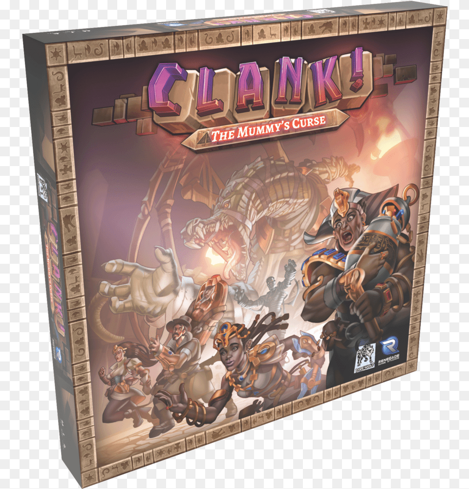 Mummys Curse 3d Small Square Clank Board Game Expansion, Book, Comics, Publication, Person Free Transparent Png