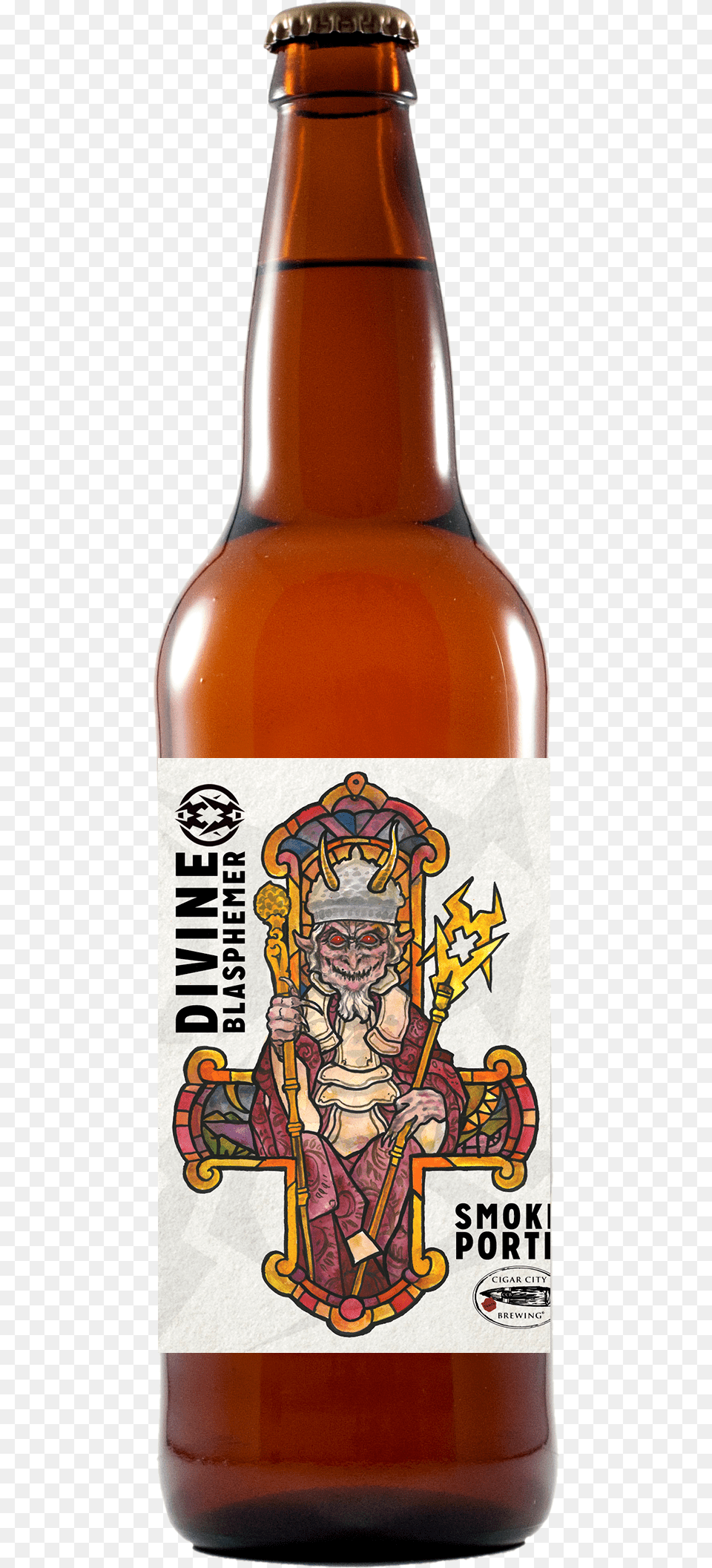 Municipal Waste Divine Blasphemer, Alcohol, Beer, Beer Bottle, Beverage Png Image