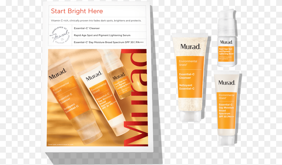 Murad Start Bright Here Rx Kit Sunscreen, Bottle, Cosmetics, Lotion Free Transparent Png