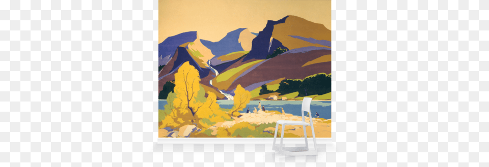 Murals Of The English Lakes By National Railway Museum Gouache Poster, Art, Painting, Modern Art, Canvas Free Transparent Png