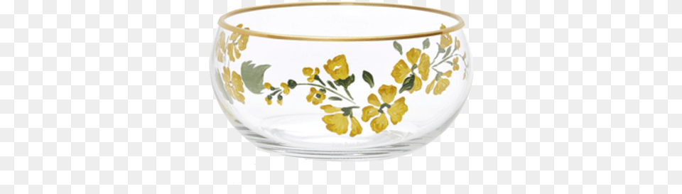 Murano Bowl With Yellow Flower Bowl, Plate, Pottery, Soup Bowl, Art Free Png