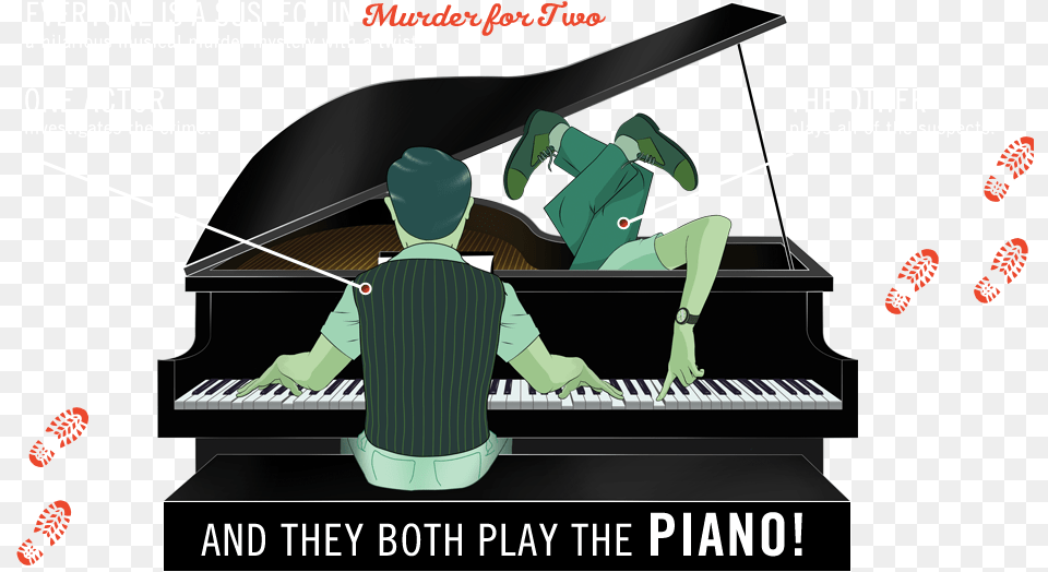 Murder For Two About Murder For Two, Piano, Keyboard, Musical Instrument, Person Free Transparent Png