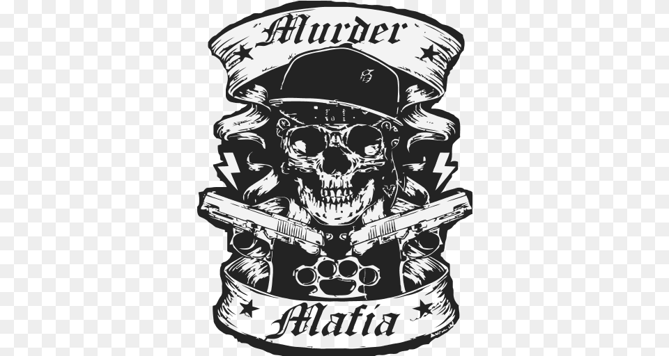 Murder Mafia Logo Illustration, Symbol, Pirate, Person, Emblem Free Png