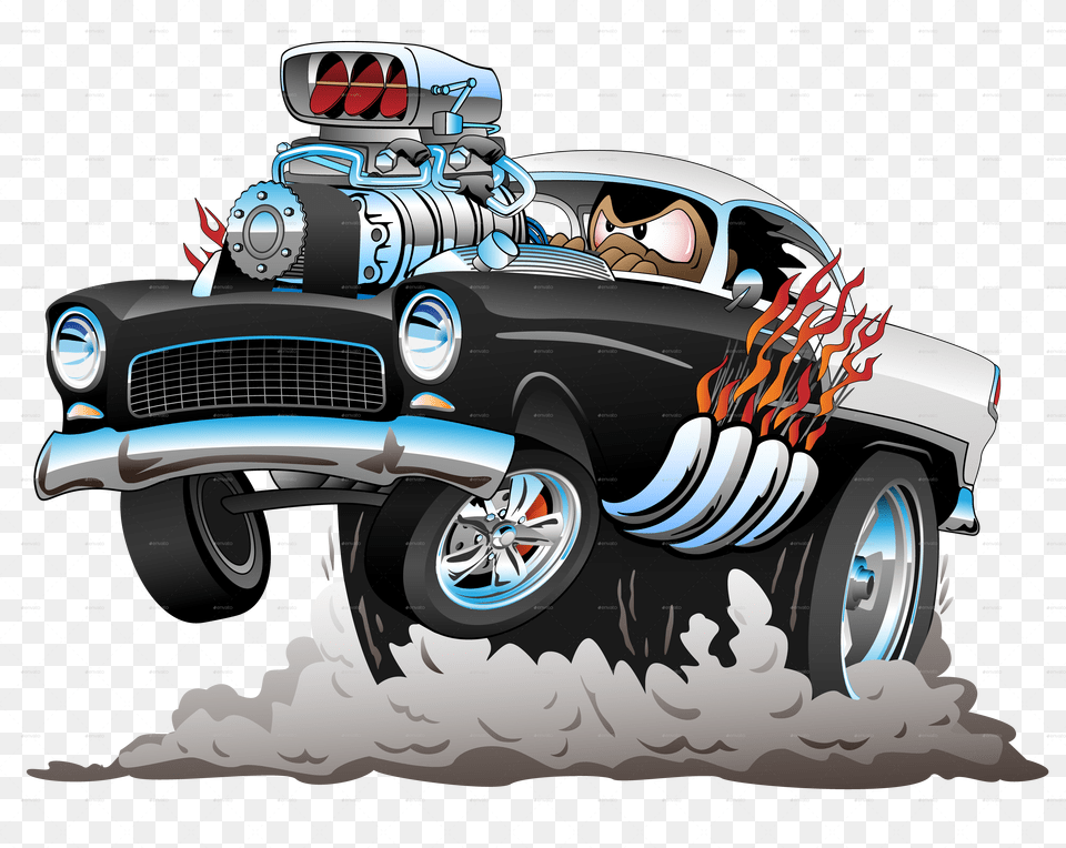 Muscle Car Cartoon, Hot Rod, Machine, Transportation, Vehicle Free Transparent Png